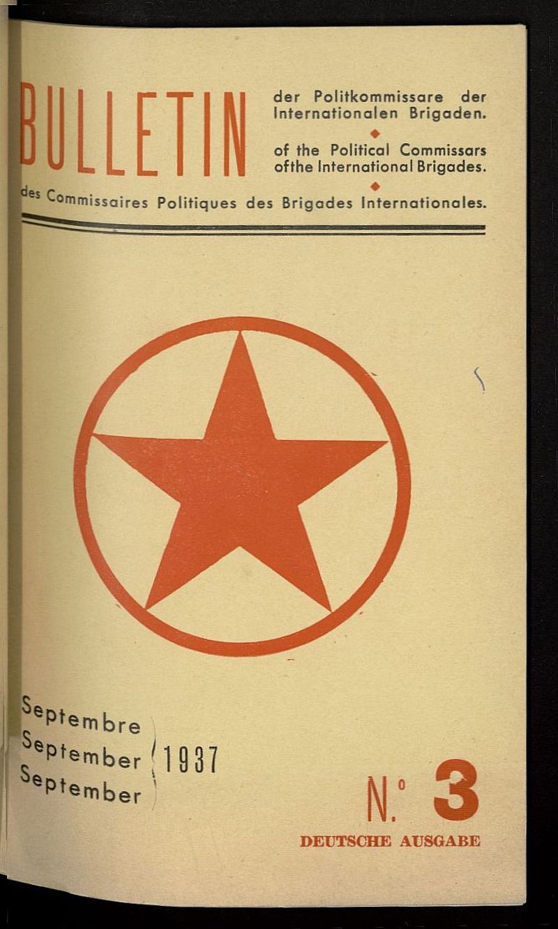 Bulletin des Commissaires Politiques des Brigades Internationales de septiembre de 1937