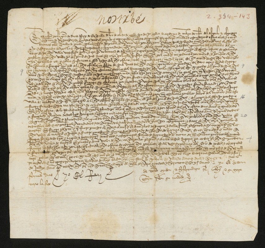 Provisin de Juan II autorizando el traspado del oficio de escribana de Alfonso Gonzlez a su hijo Juan Gonzlez
