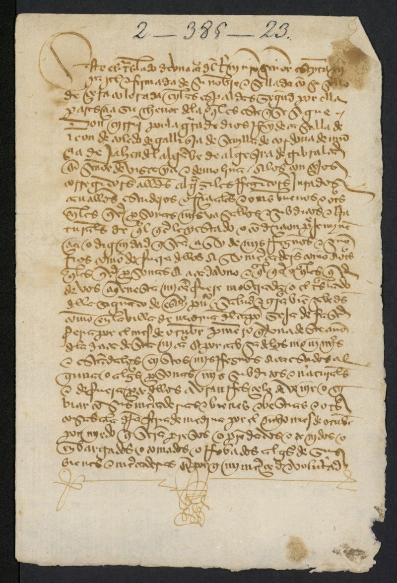 Provisin de Enrique IV, firmada por doa Isabel, otorgando la proteccin real a los mercaderes que acudieran a la feria de Medina del Campo