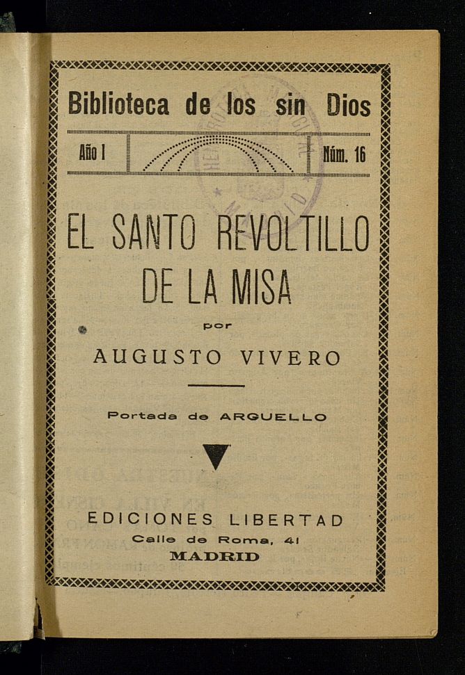 Biblioteca de los sin Dios del ao de 1932, n 16