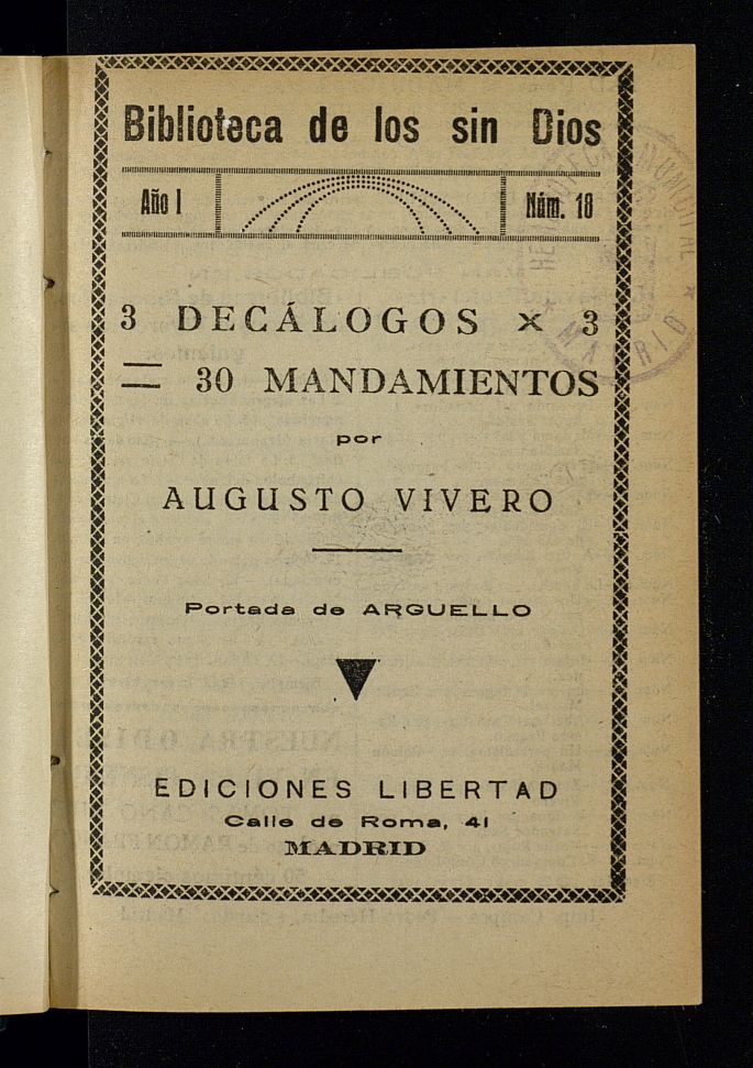 Biblioteca de los sin Dios del ao de 1932, n 18