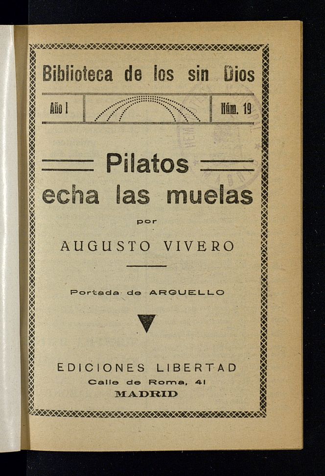 Biblioteca de los sin Dios del ao de 1932, n 19