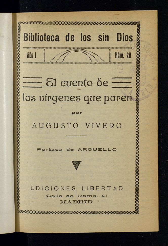 Biblioteca de los sin Dios del ao de 1932, n 20