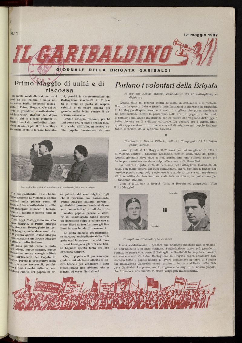 Il Garibaldino del 1 de mayo de 1937
