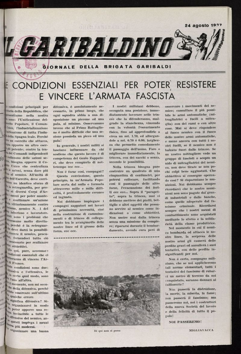 Il Garibaldino del 24 de agosto de 1937