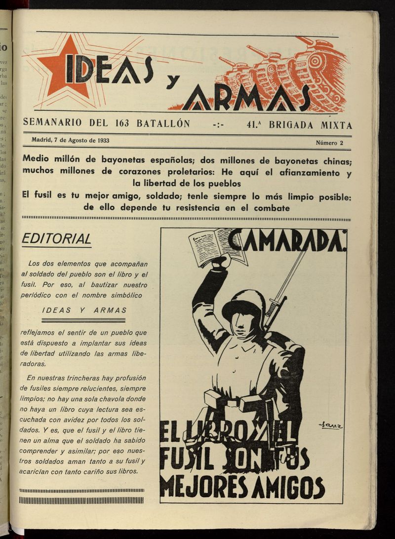 Ideas y Armas del 7 de agosto de 1933 [sic]