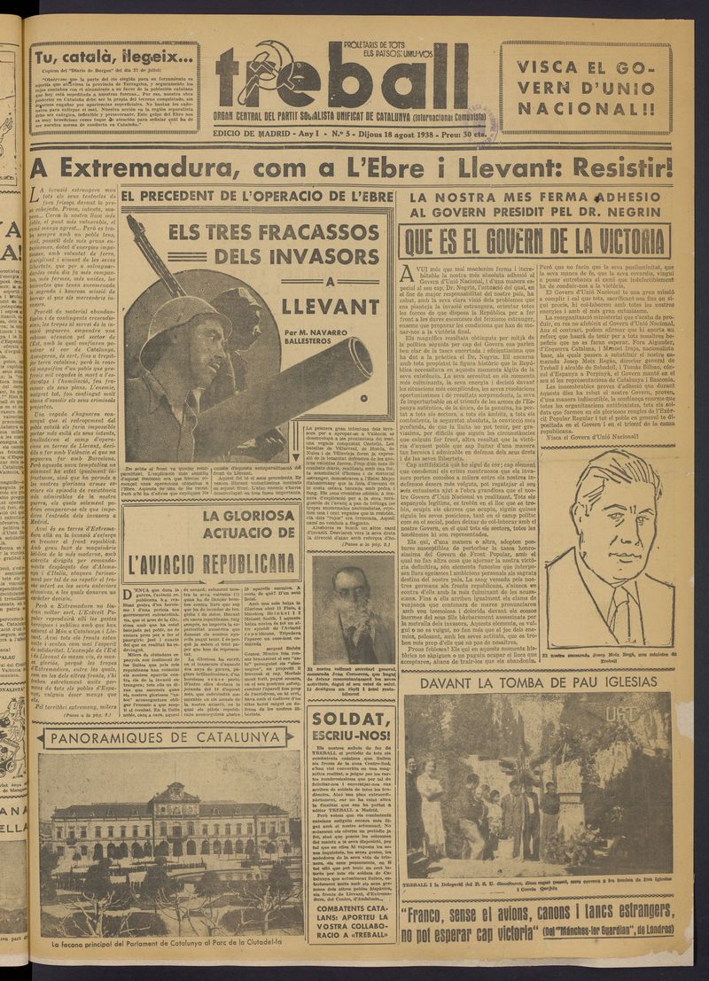 Treball del 18 de agosto de 1938