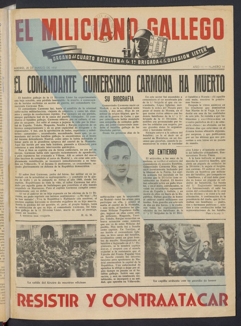 El Miliciano Gallego del 20 de marzo de 1937