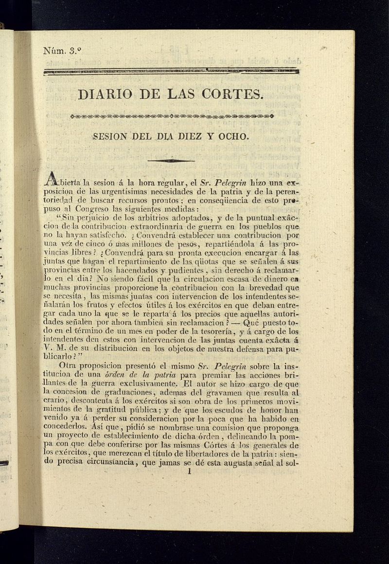Diario de las discusiones y actas de las Cortes del 18 de diciembre de 1810, n 3