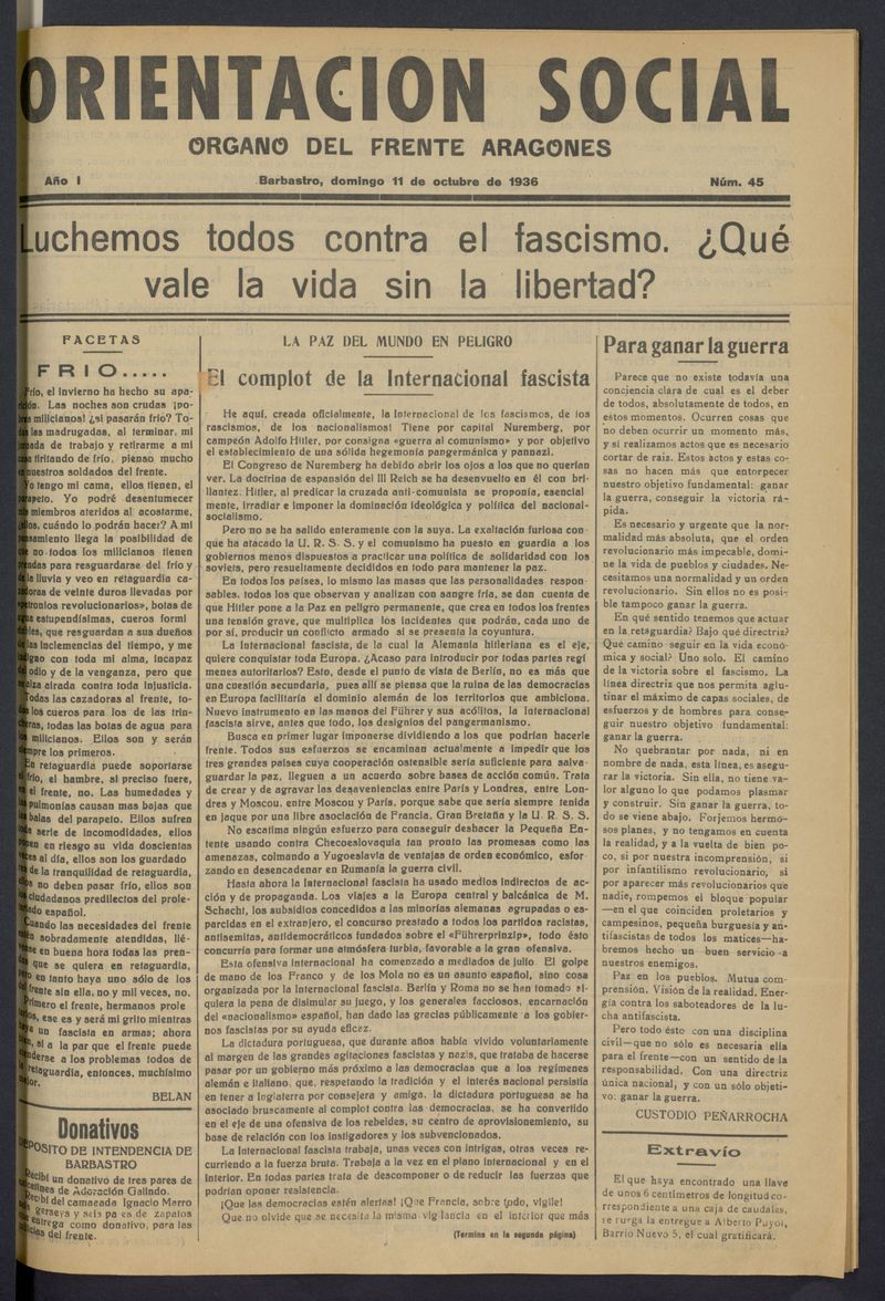 Orientacin Social del 11 de octubre de 1936