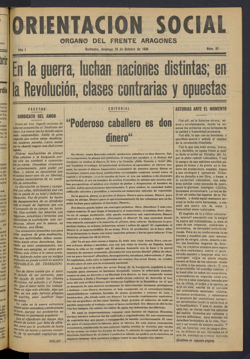 Orientacin Social del 18 de octubre de 1936