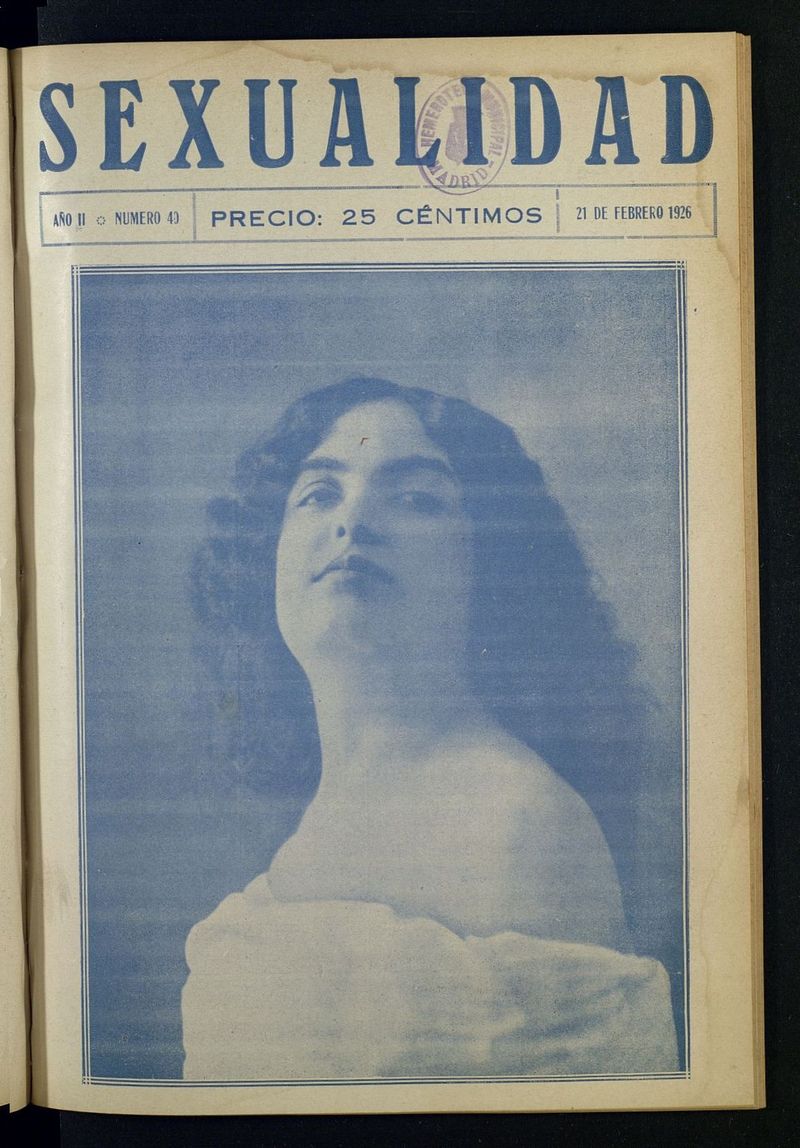 Sexualidad: Revista Ilustrada de Divulgación de Psicopatología Sexual del 21 de febrero de 1926
