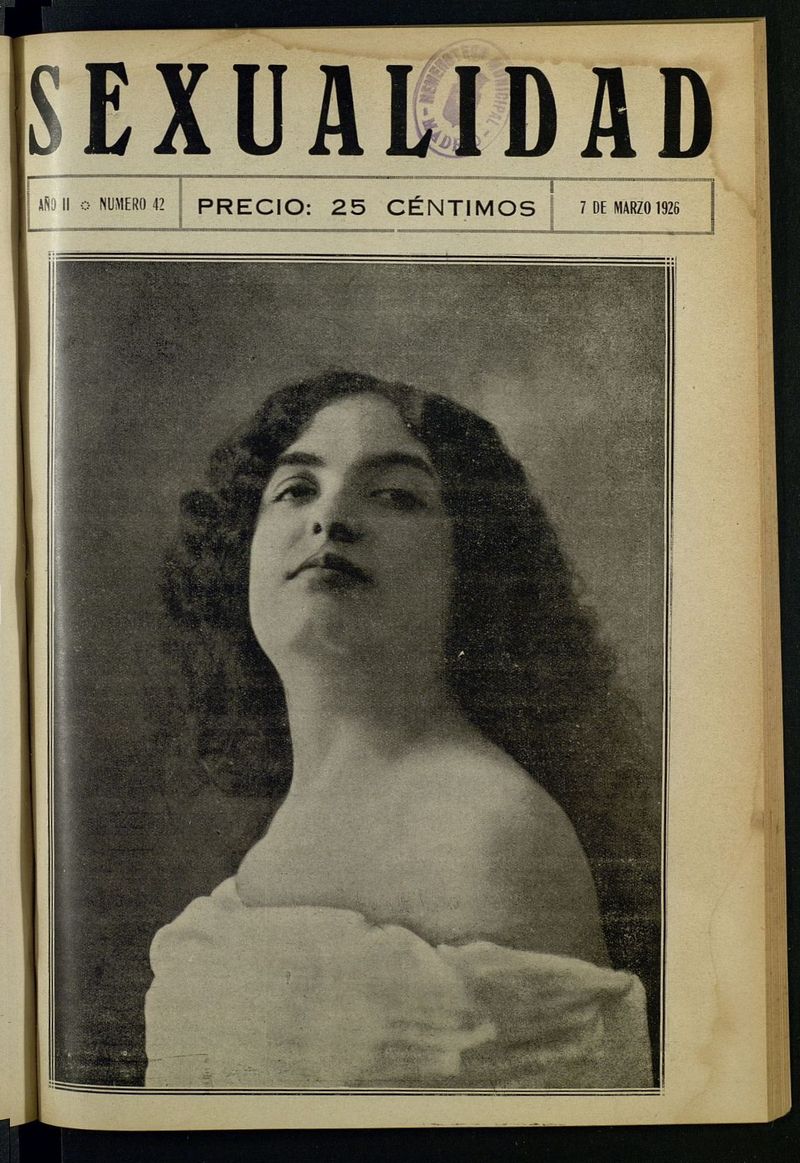 Sexualidad: Revista Ilustrada de Divulgación de Psicopatología Sexual del 7 de marzo de 1926