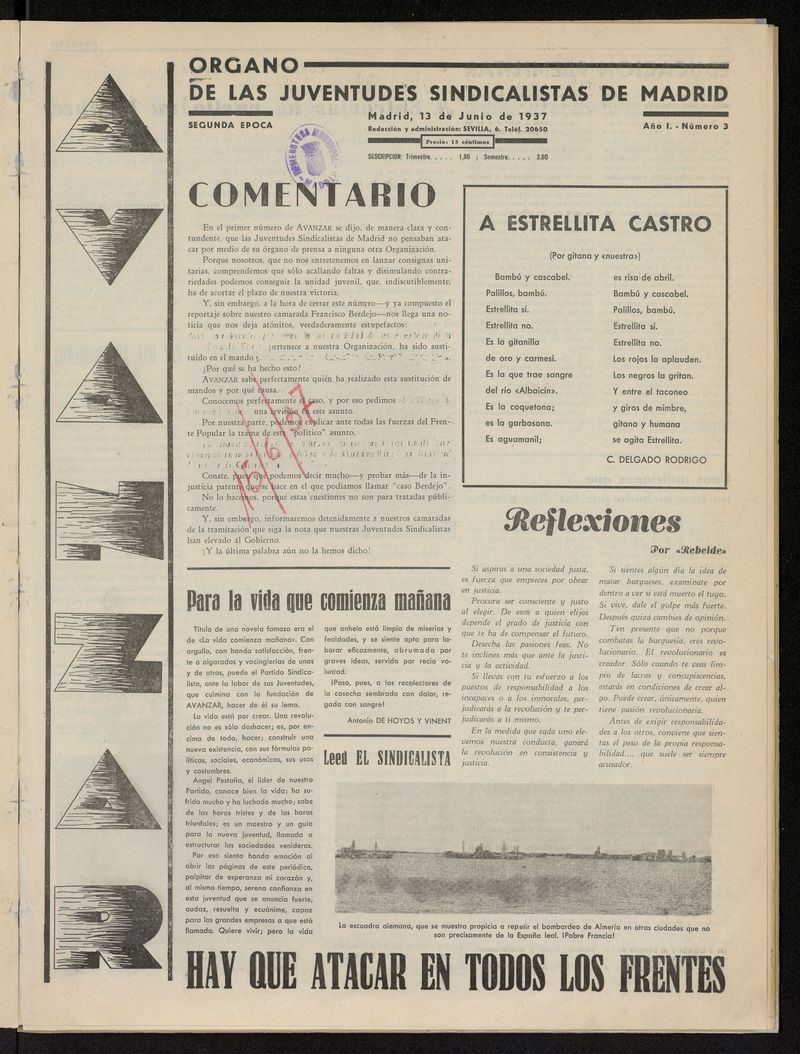 Avanzar (Madrid) del 13 de junio de 1937