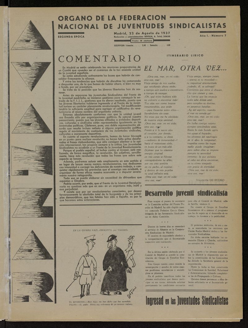 Avanzar (Madrid) del 22 de agosto de 1937
