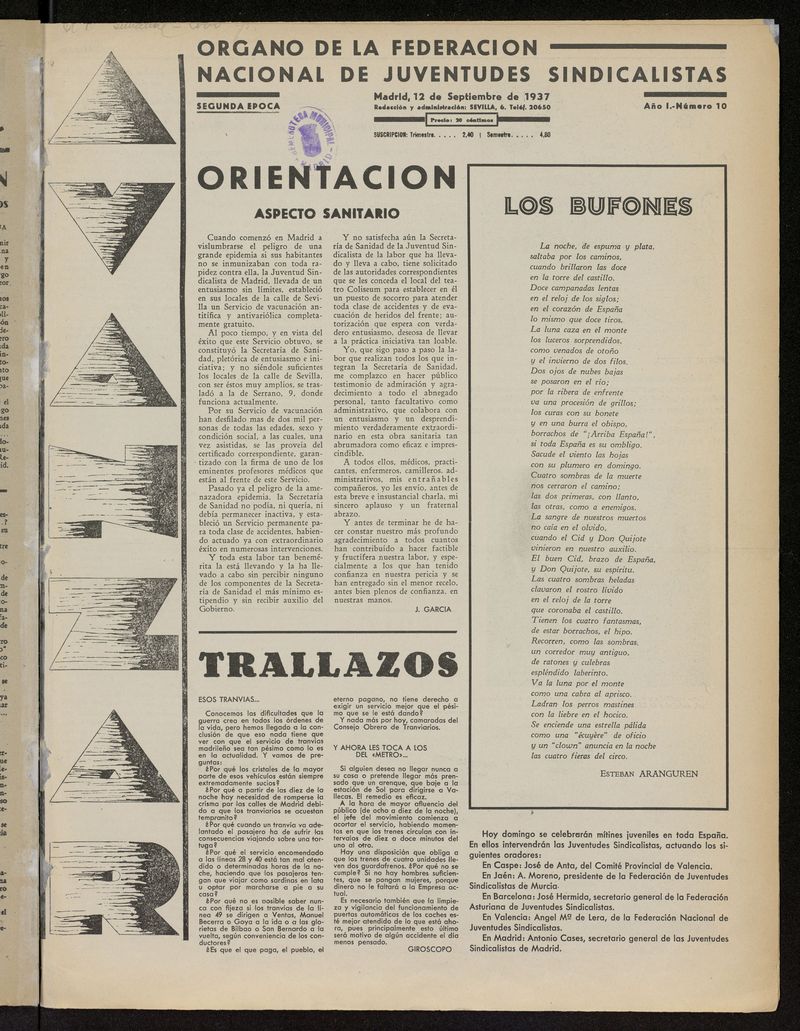Avanzar (Madrid) del 12 de septiembre de 1937
