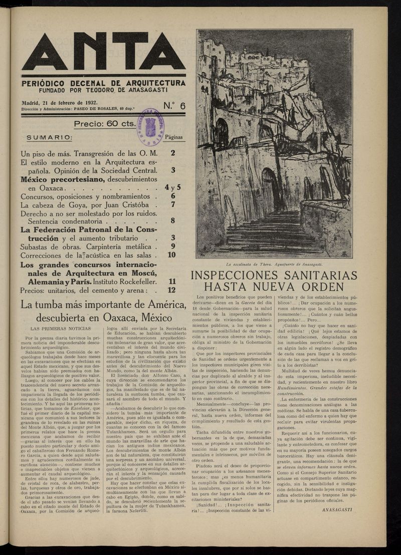 Anta: peridico de arquitectura del 21 de febrero de 1932
