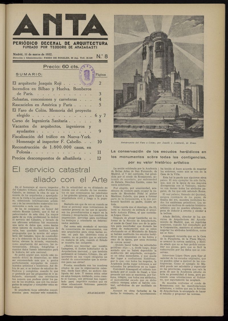Anta: peridico de arquitectura del 11 de marzo de 1932