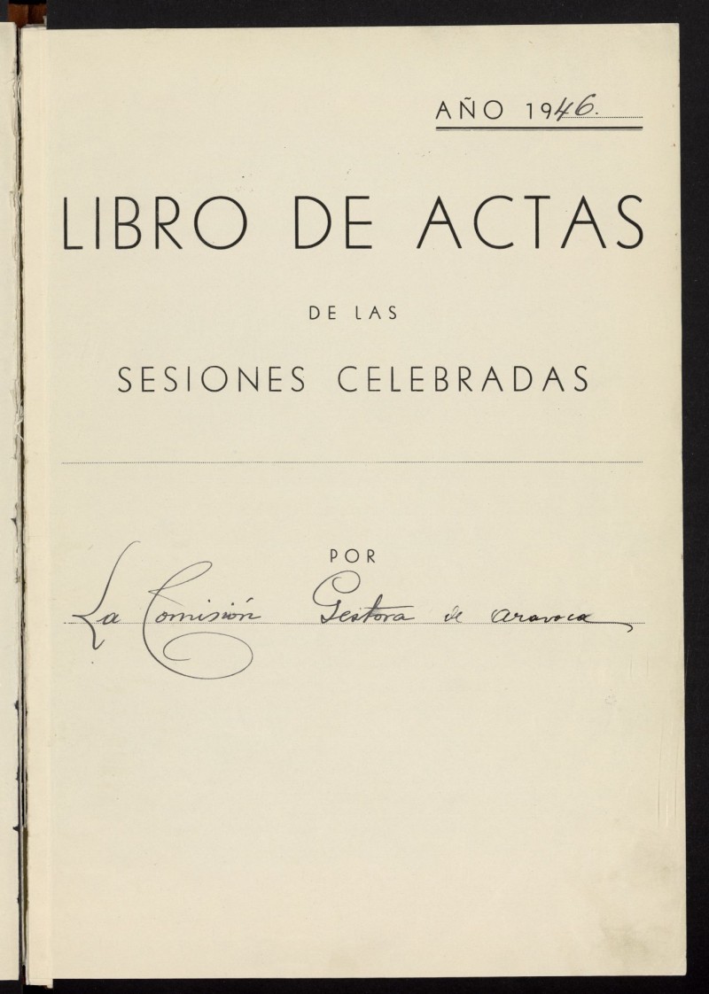 Libro de Actas del Ayuntamiento de Aravaca. Tomo 173 de los años 1946 a 1950