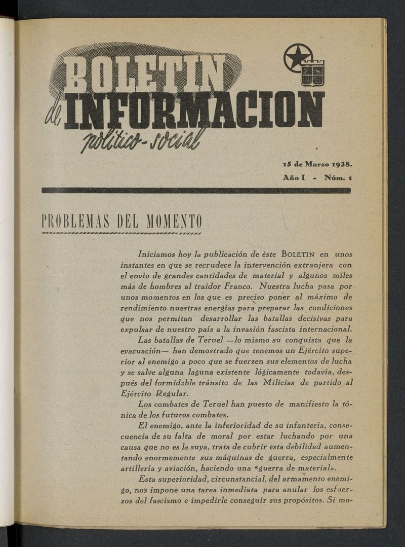 Boletn Informacin Poltico-Social (1938-1939)