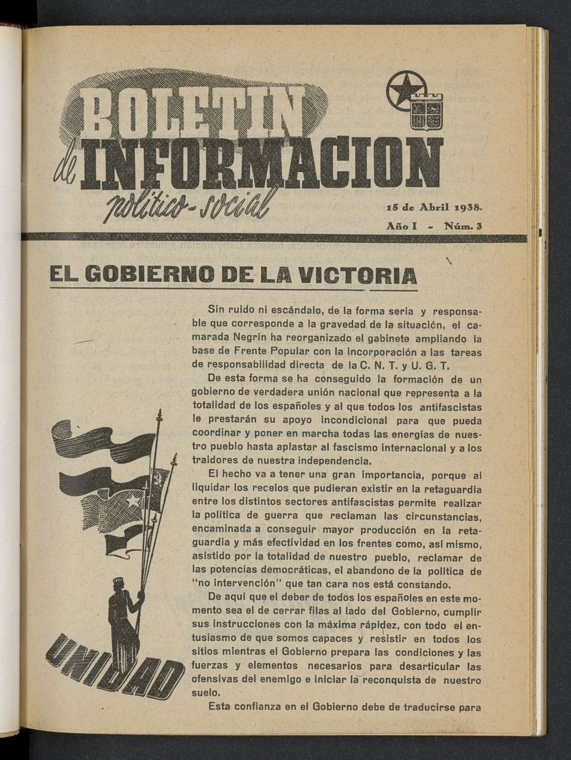 Boletn Informacin Poltico-Social (1938-1939) del 15 de abril de 1938
