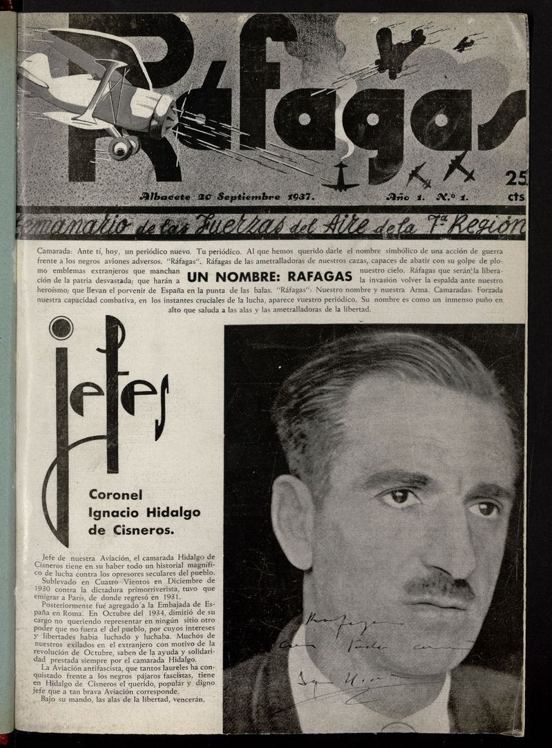 Rfagas: Semanario de las Fuerzas del Aire de La 7 Regin (1937)
