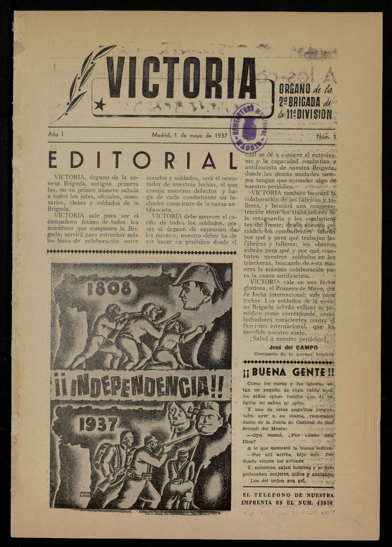 Victoria (Madrid, 1937) del 1 de mayo de 1937