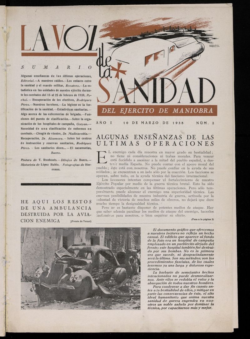 La Voz de Sanidad del Ejrcito de Maniobra del 10 de marzo de 1938