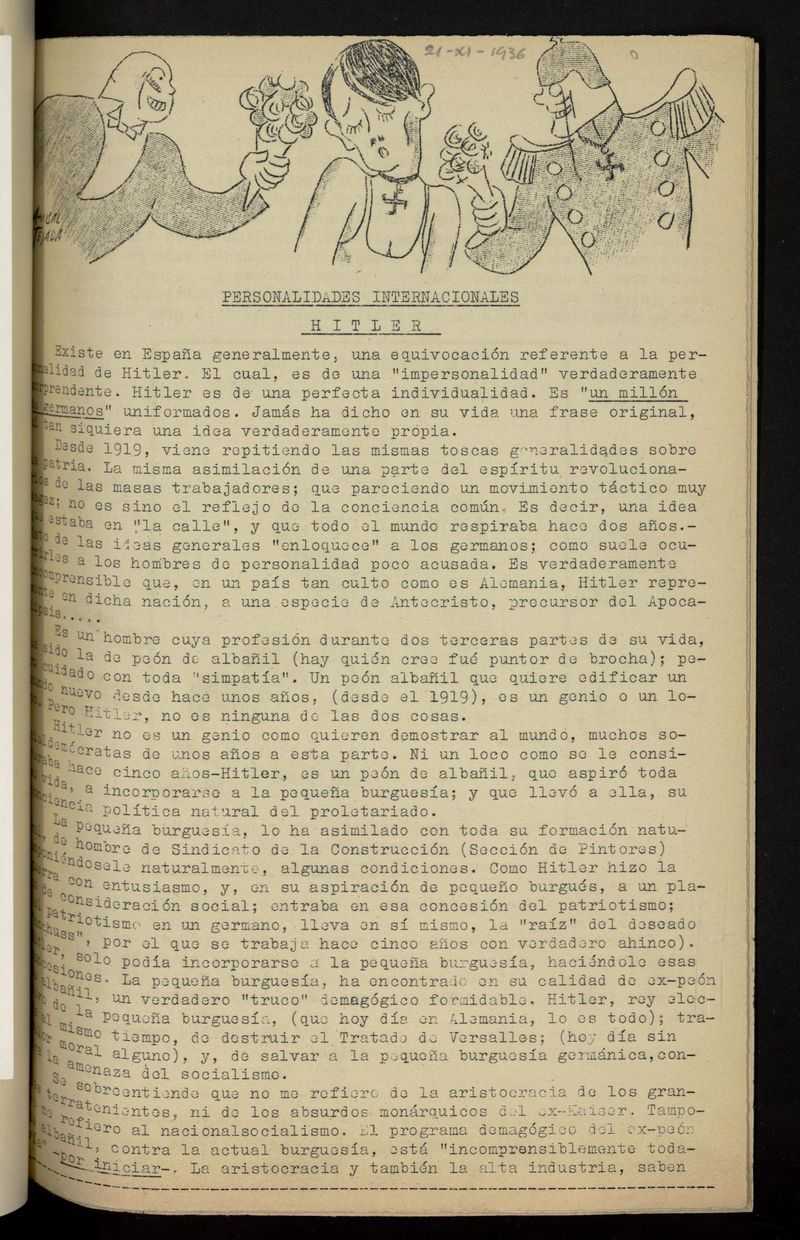 Boletn del 5 Regimiento: Milicias Populares del 21 de noviembre de 1936