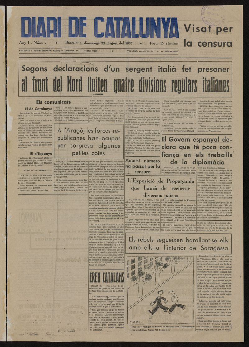 Diari de Catalunya (Barcelona, 1900) del 22 de agosto de 1937