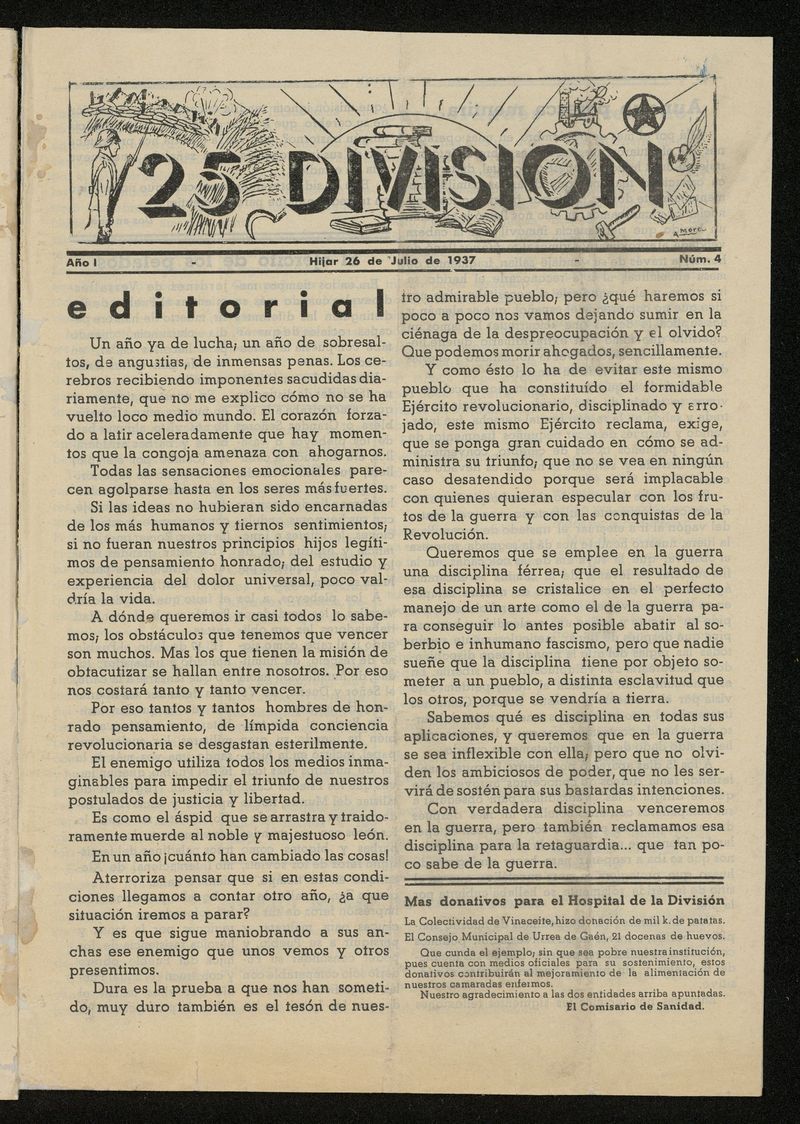 25 Divisin (Hjar, 1937) del 26 de julio de 1937