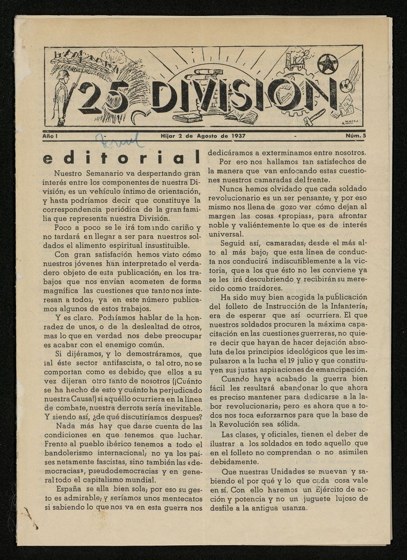 25 Divisin (Hjar, 1937) del 2 de agosto de 1937