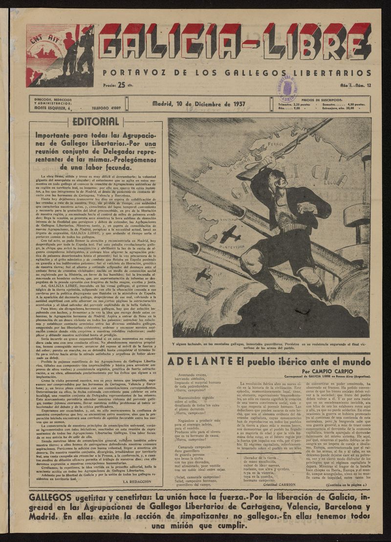 Galicia Libre del 30 de diciembre de 1937