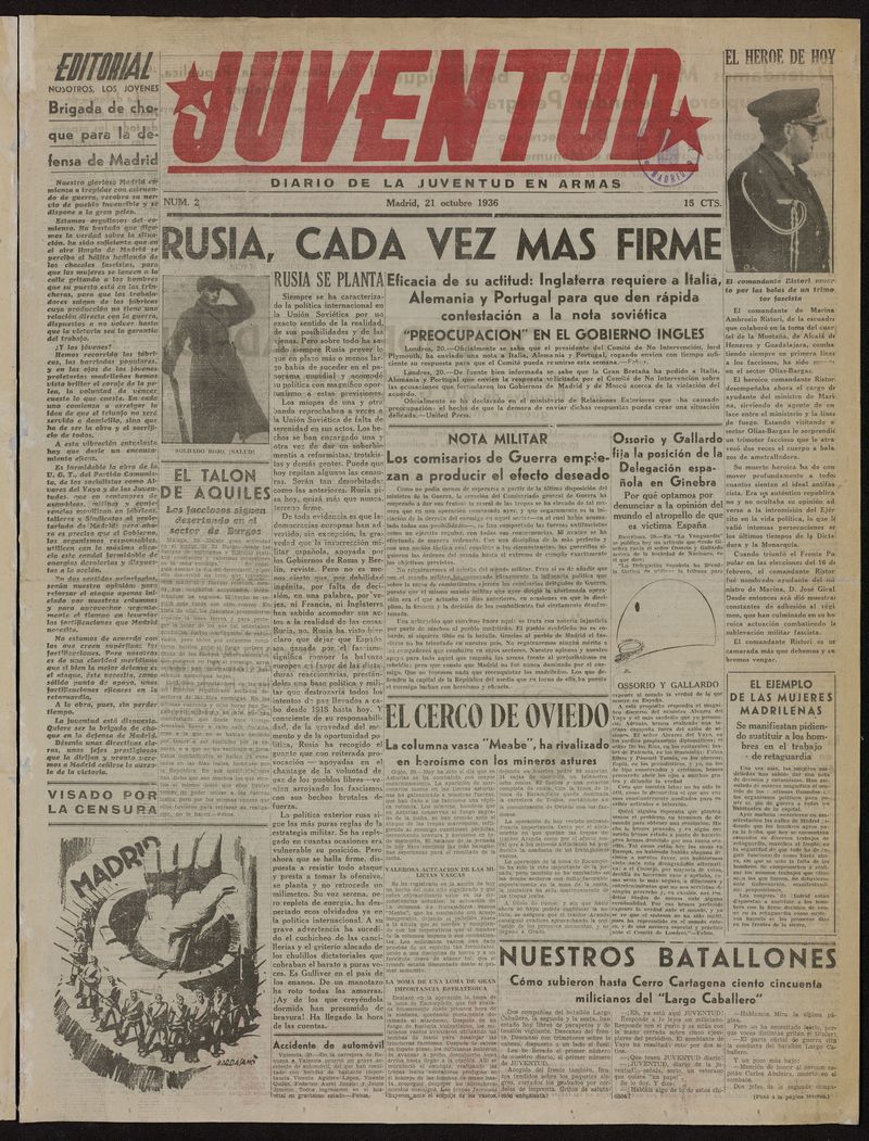 Juventud: diario de la juventud en armas del 21 de octubre de 1936