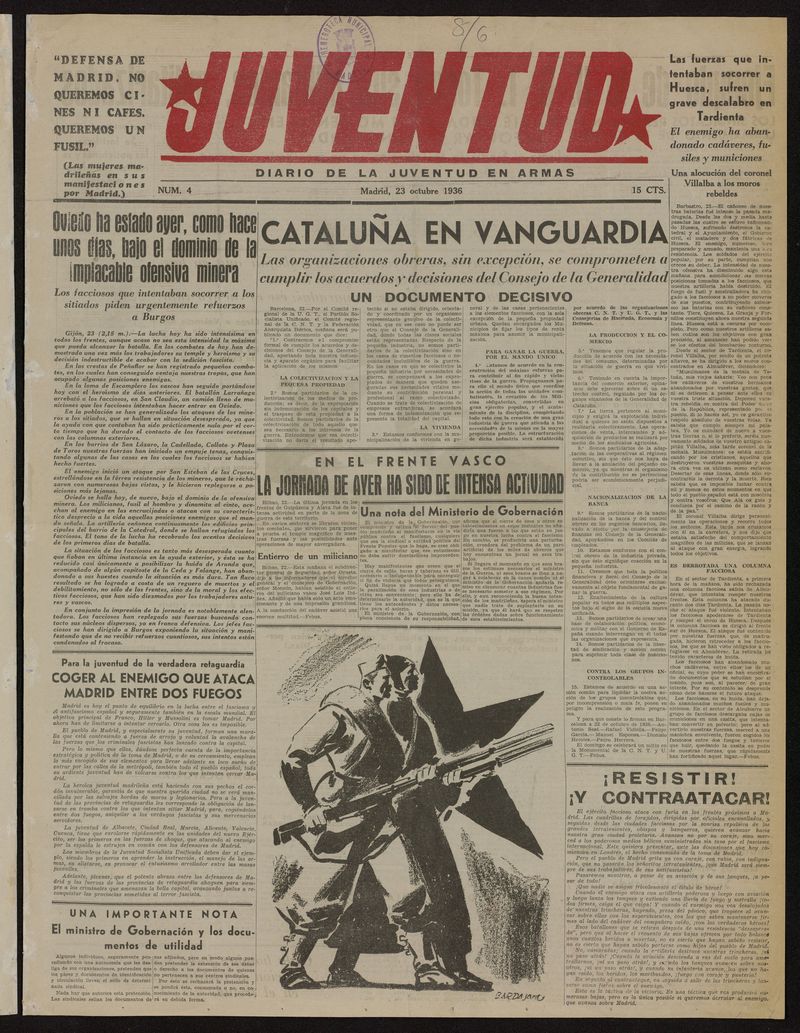 Juventud: diario de la juventud en armas del 23 de octubre de 1936