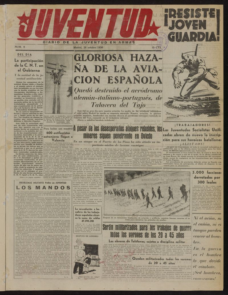 Juventud: diario de la juventud en armas del 28 de octubre de 1936