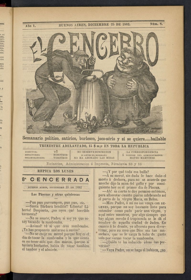 El Cencerro (Buenos Aires, 1882) del 25 de diciembre de 1882