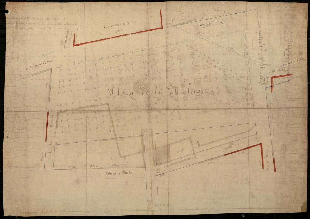 Alineación y proyecto del Mercado y Plaza de los Mostenses. 1861-1925.