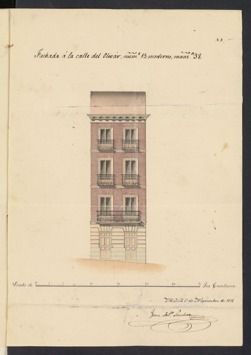 Licencia concedida a Don Rafael Agustín de Poó para edificar una casa en la calle del Olivar, 13