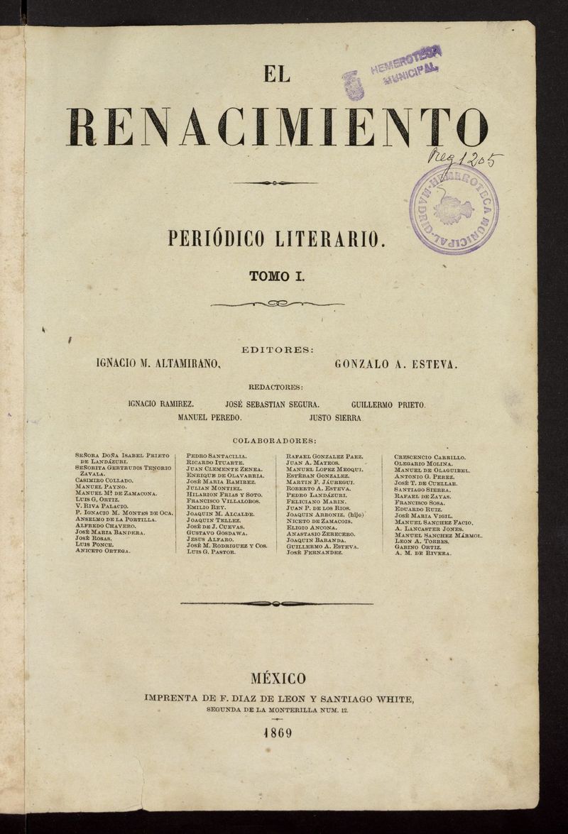 El Renacimiento (Mxico. 1869)