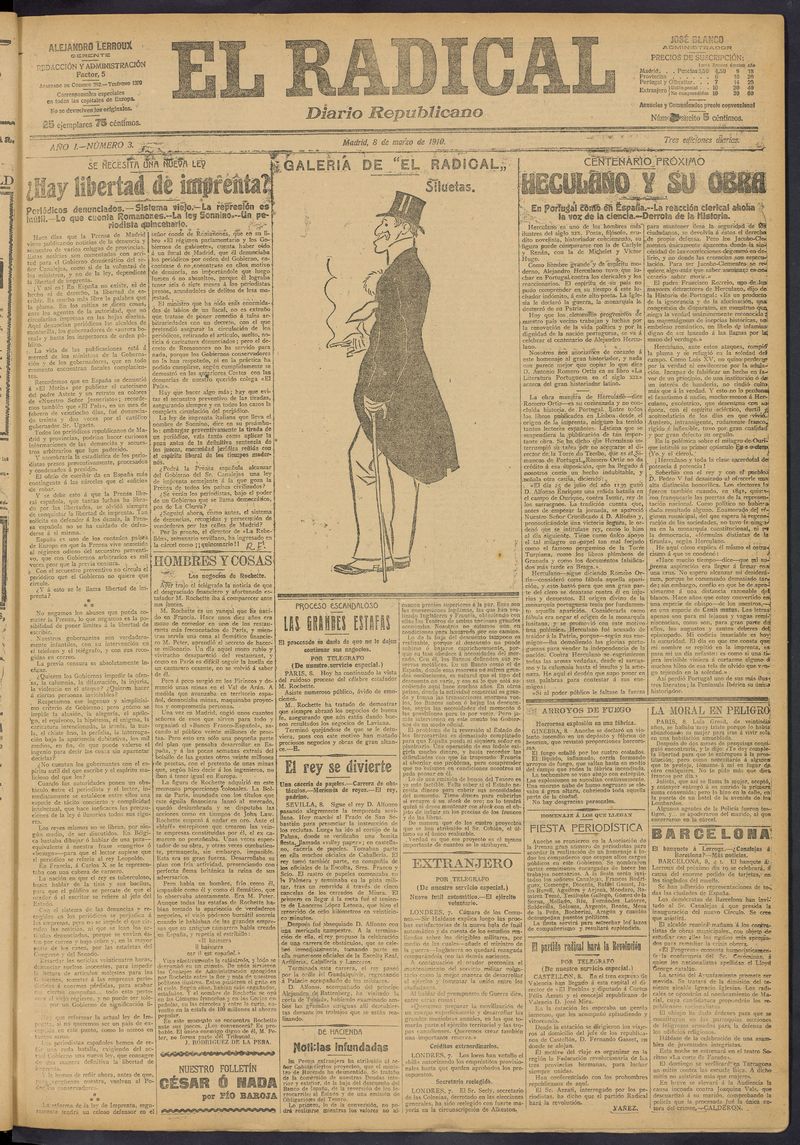 El Radical: diario republicano del 8 de marzo de 1910
