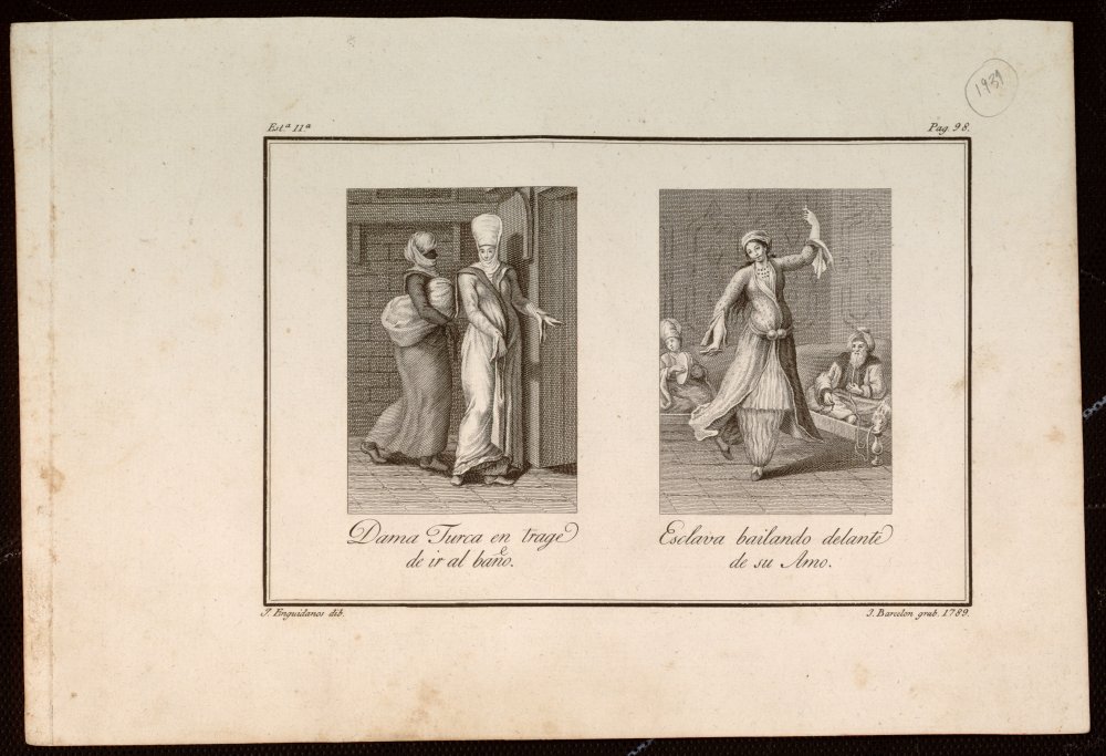 Dama turca y esclava bailando