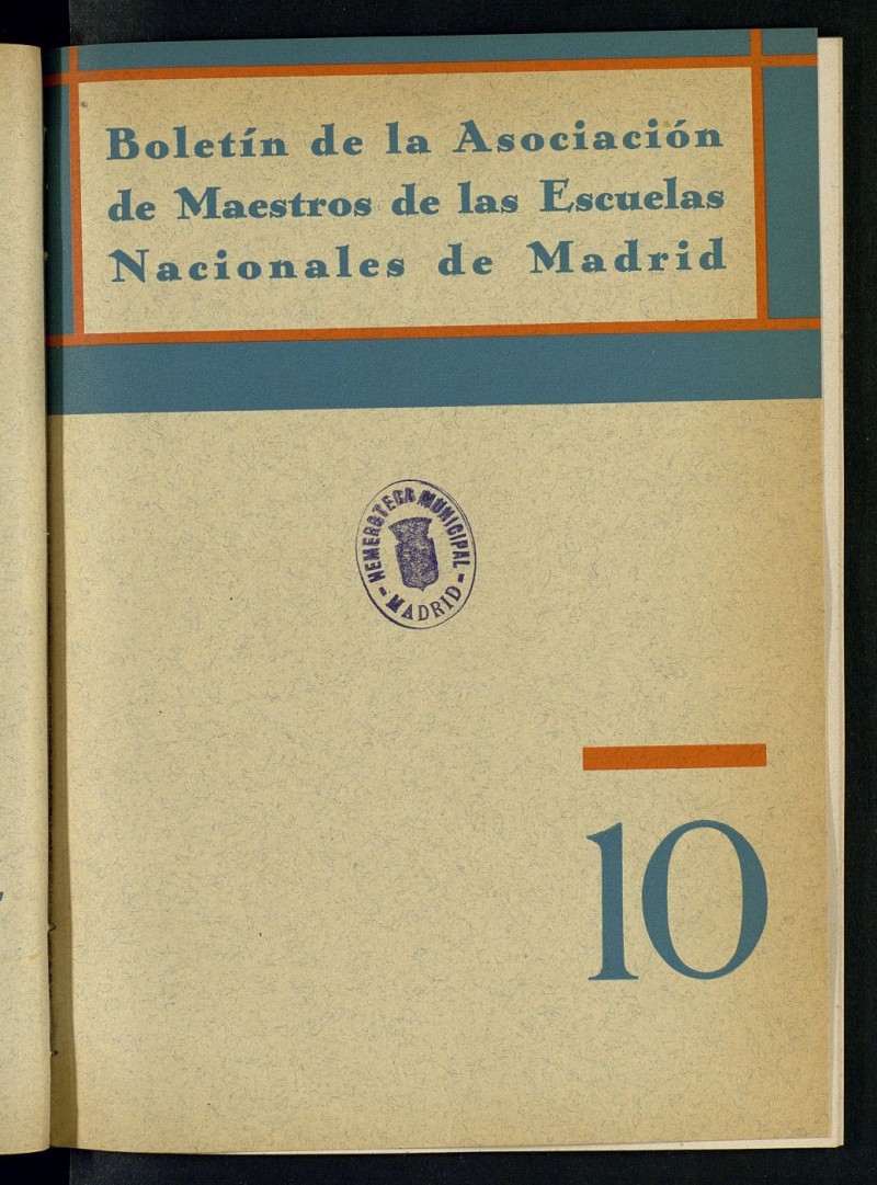 Boletn de la Asociacin de Maestros de las Escuelas Nacionales de Madrid de marzo de 1934
