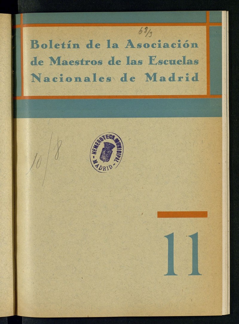 Boletn de la Asociacin de Maestros de las Escuelas Nacionales de Madrid de abril de 1934