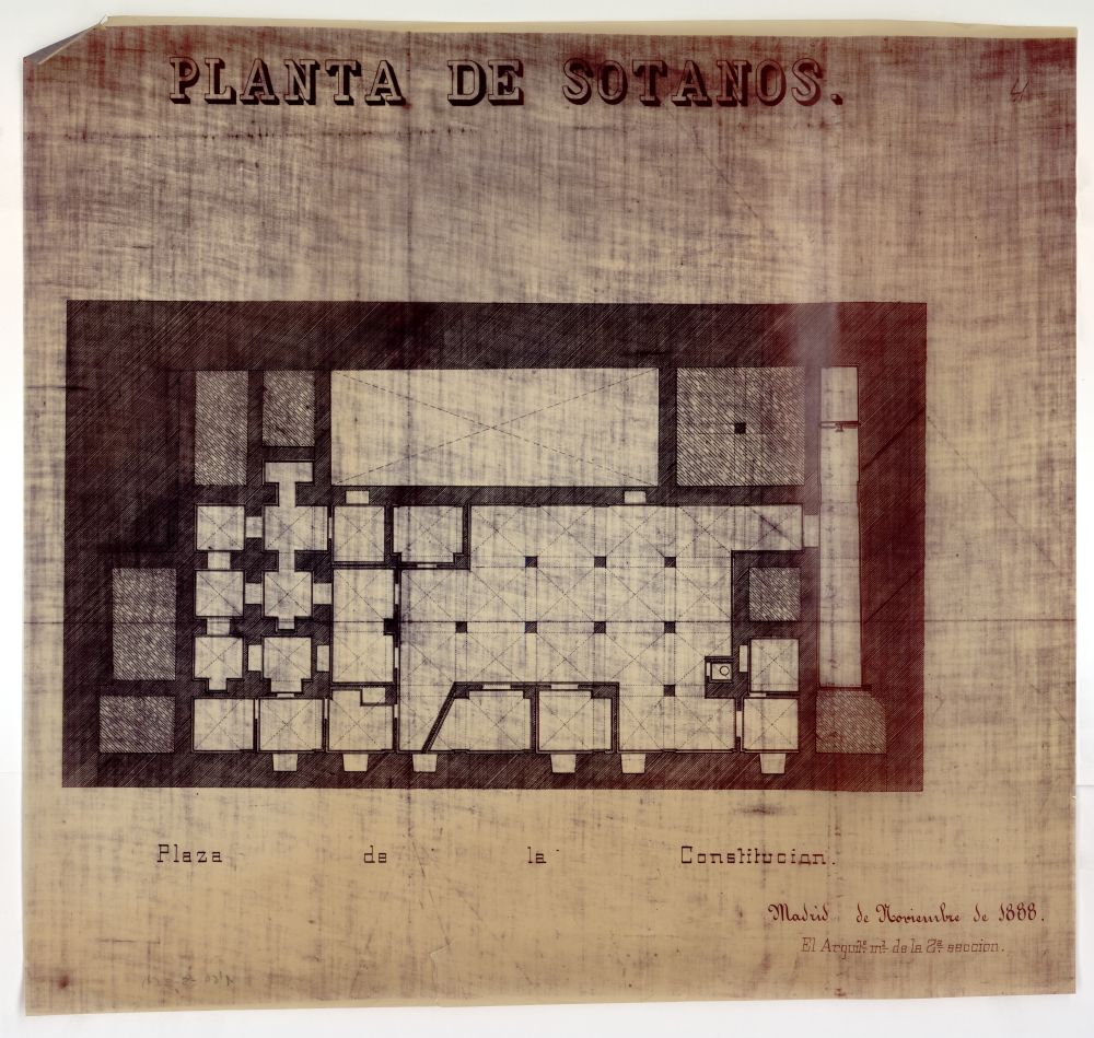 Planos de edificio en la Plaza de la Constitucin (actual Casa de la Panadera)