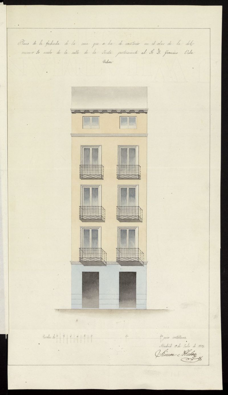 Licencia a Don Francisco Vila  y Cedrn, para construir en calle de la Justa (actual calle de los Libreros), n 10 y 9, manzana 456