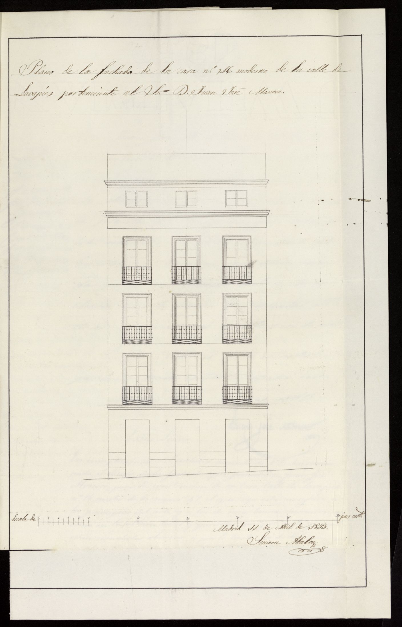Licencia a D. Juan Jos Moscoso, para construir de nueva planta la casa de la Lavapis n 16, manzana 47. (1853)