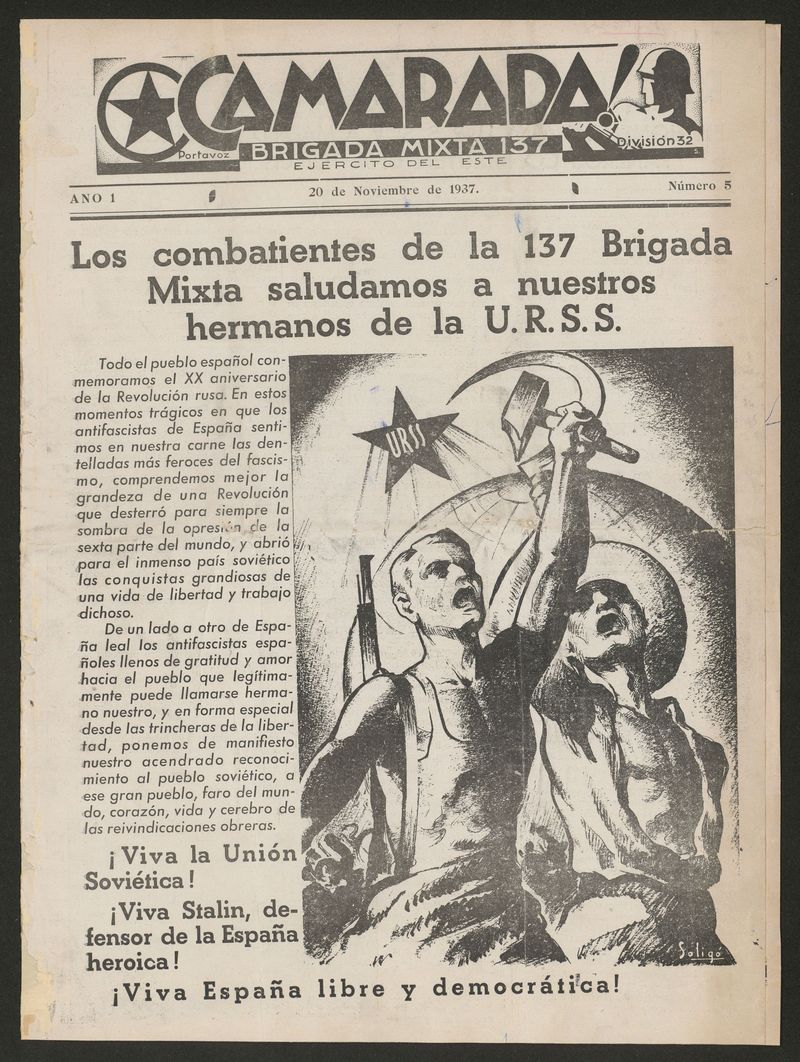 Camarada! : Portavoz (de la) Divisin 32 del 20 de noviembre de 1937