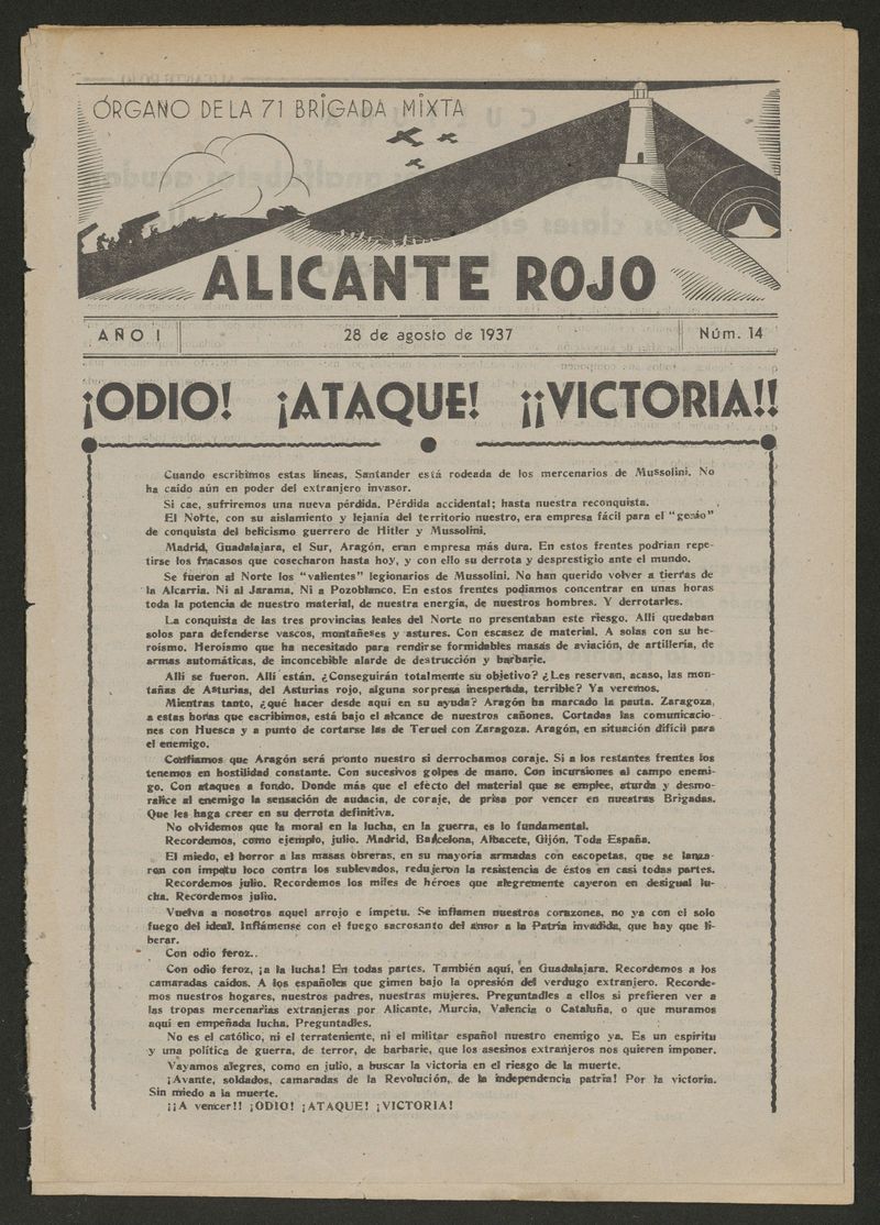 Alicante Rojo del 28 de agosto de 1937
