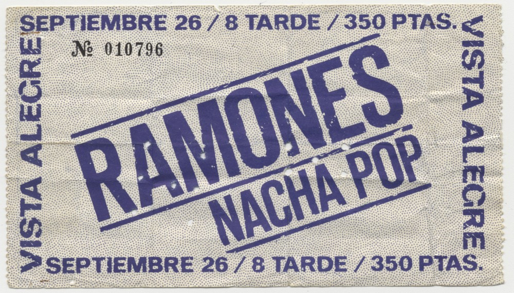 Entrada al concierto de Los Ramones y Nacha Pop